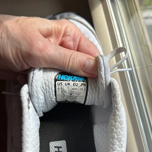 Hoka White Athletic Running Shoes with Cushioned Sole - Picture 5 of 5